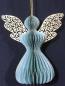 Preview: Wabenengel - Dekohänger türkis & gold 12 cm