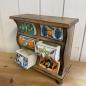 Preview: Holzbord 6 gewellte Keramikschubladen bunt 7x12x15 cm