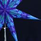 Preview: Blue Curves Tricolor  - Faltbarer Leuchtstern, Weihnachtsstern aus Papier mit 7 Zacken, 60 cm
