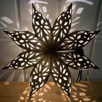 Origami Mini Schneeflocke  schwarz mit Silberpunkten - 20 cm - Kopie