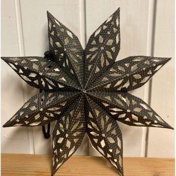 Preview: Origami Mini Schneeflocke  schwarz mit Silberpunkten - 20 cm - Kopie