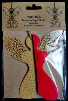 Preview: Wabenengel rot /gold 12 cm