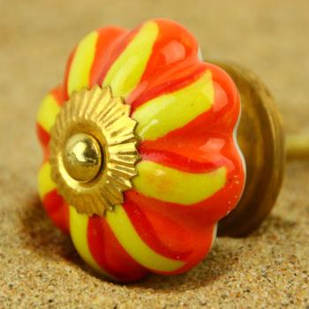 Keramik-Knauf gelb-rot