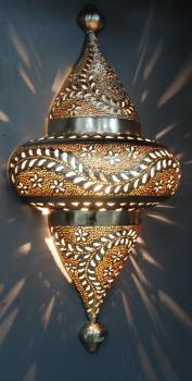1001 Nacht Wandlampe "PUSHKAR" Metall vernickelt H 55 x B 30 cm