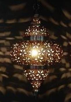 Hängelampe "PUSHKAR" Metall silberfarb. H 55 x B 30 cm