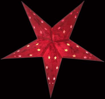 Pagodashop - Baby Lotus Rot - Faltbarer Leuchtstern, Weihnachtsstern aus  Papier mit 5 Zacken, 40 cm