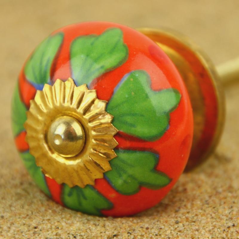 Keramik-Knauf rot-grün