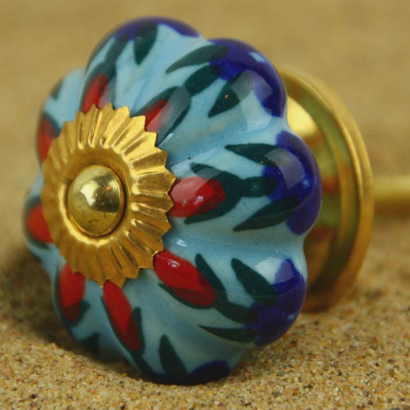 Keramik-Knauf Blautöne