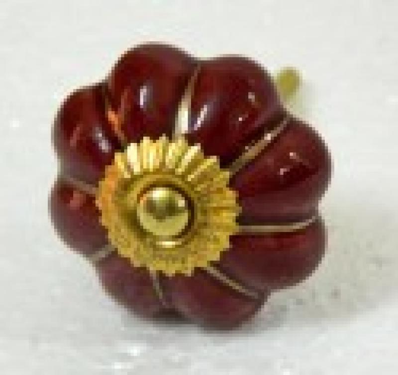 Keramik-Knauf rot Gold