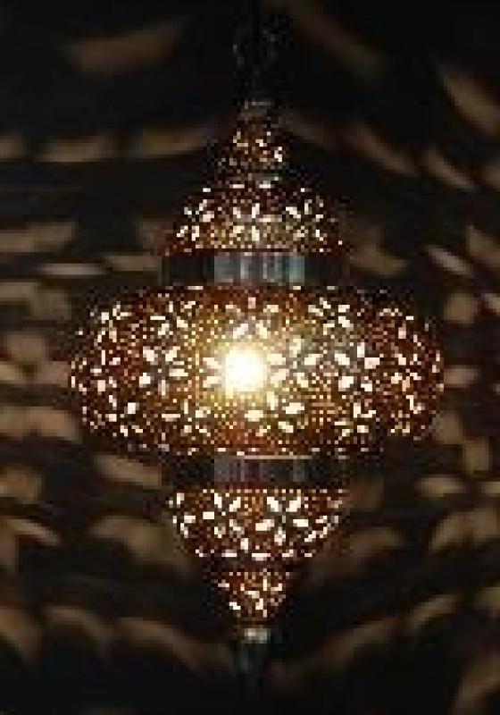 Hängelampe "PUSHKAR" Metall silberfarb. H 55 x B 30 cm