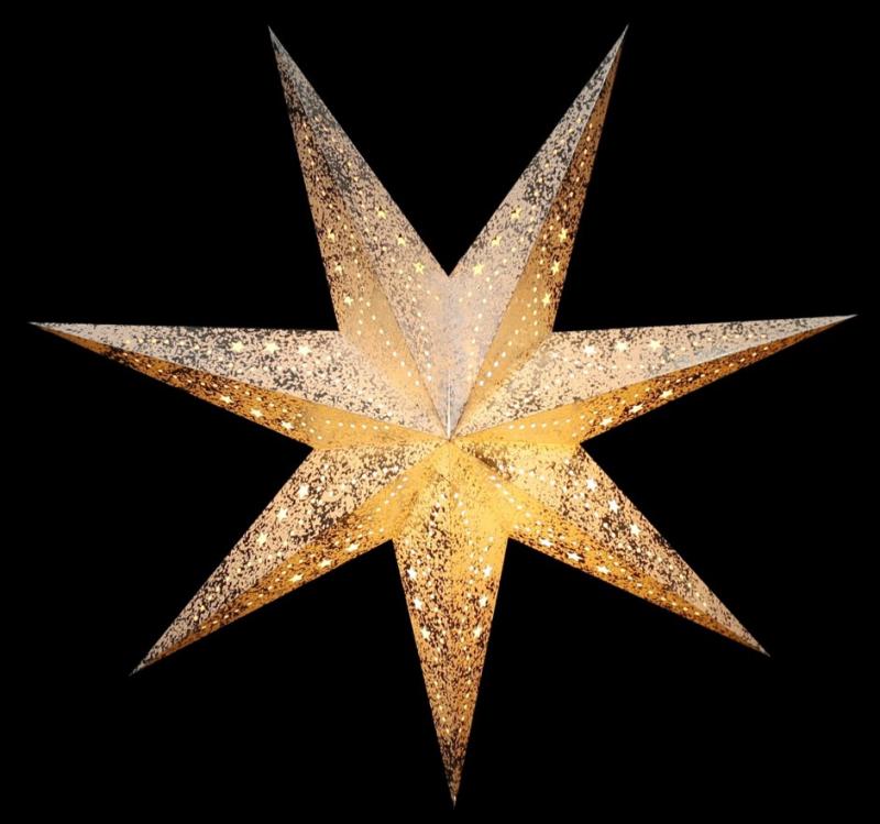 MINORIS  weiß/gold plated 7 Zack, 60cm