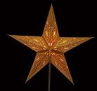 Siddharta Batik Glitter/Gold - Faltbarer Leuchtstern, Weihnachtsstern aus Papier mit 5 Zacken, 60 cm