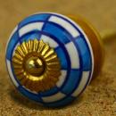 Ceramik- knob white-blue