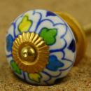 Ceramik- knob white-blue