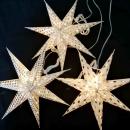 Mini Sterne weiß/Silberdruck,  SET à 3 Stück